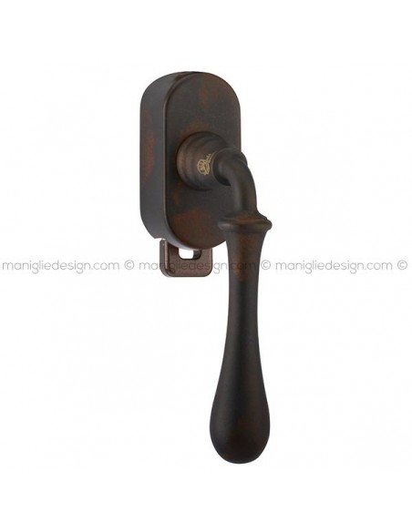Maniglia per finestra DK con pulsante su placca 189 Romea Reguitti