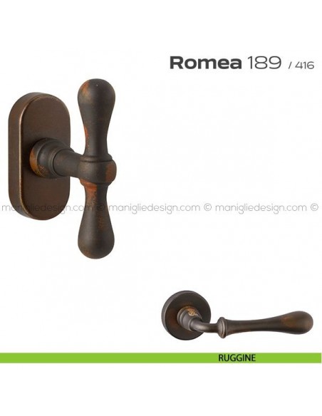Maniglia martellina per finestra 189 Romea Reguitti ruggine
