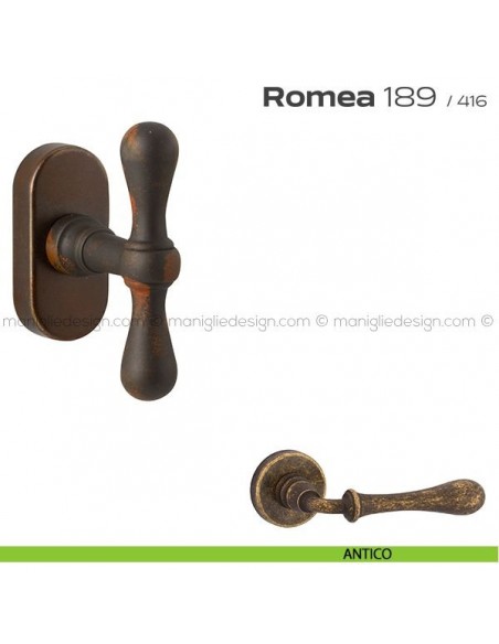 Maniglia martellina per finestra 189 Romea Reguitti antico