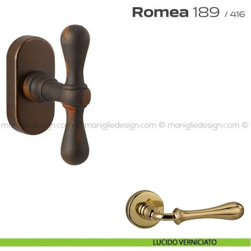 Maniglia martellina per finestra 189 Romea Reguitti lucido verniciato