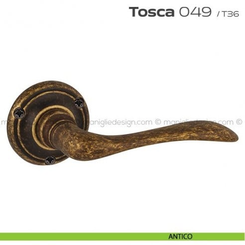 Maniglia per porta 049 Tosca Reguitti con viti a vista antico