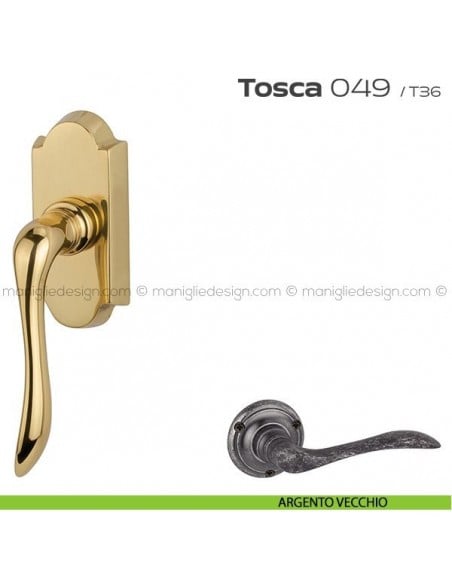Maniglia per finestra martellina DK 049 Tosca Reguitti argento vecchio