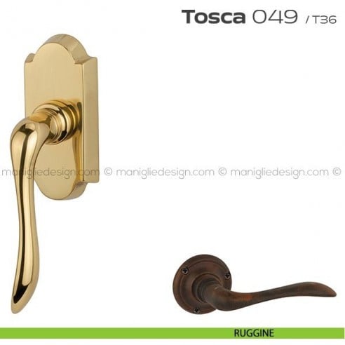 Maniglia per finestra martellina DK 049 Tosca Reguitti ruggine