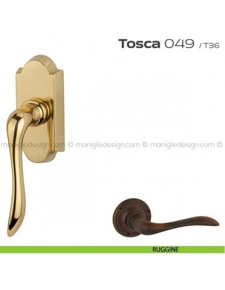 Maniglia per finestra martellina DK 049 Tosca Reguitti ruggine