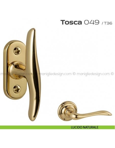 Maniglia per finestra martellina 049 Tosca Reguitti lucido naturale