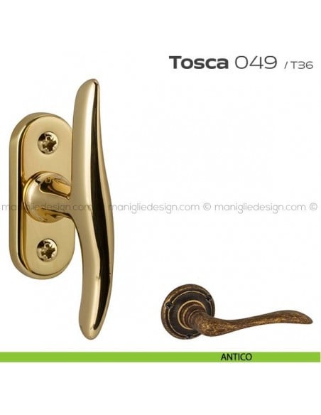 Maniglia per finestra martellina 049 Tosca Reguitti antico