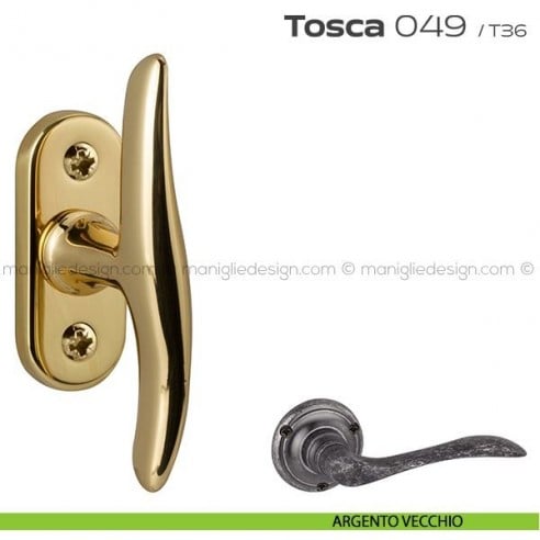 Maniglia per finestra martellina 049 Tosca Reguitti argento vecchio