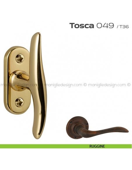 Maniglia per finestra martellina 049 Tosca Reguitti ruggine