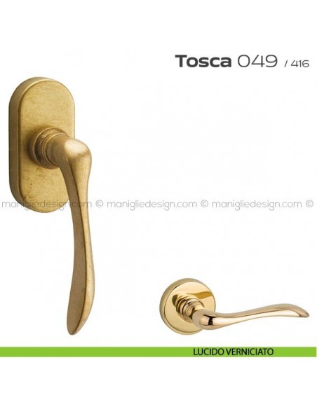 Maniglia martellina DK per finestra 049 Tosca Reguitti lucido verniciato