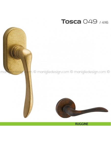 Maniglia martellina DK per finestra 049 Tosca Reguitti ruggine
