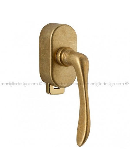 Maniglia per finestra DK con pulsante su placca 049 Tosca Reguitti