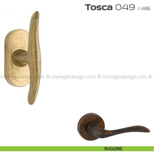 Maniglia per finestra martellina DK impugnatura a T 049 Tosca Reguitti ruggine