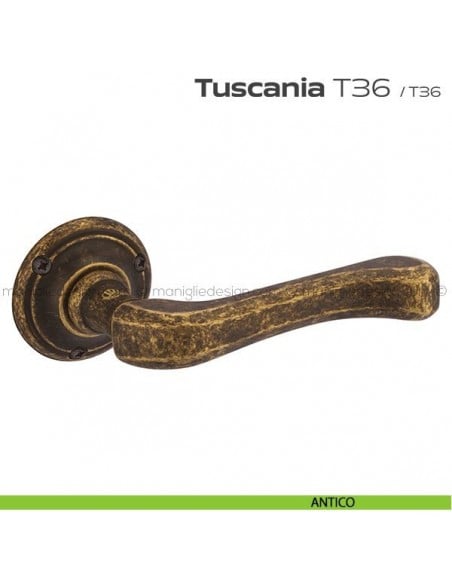 Maniglia per porta T36 Tuscania Reguitti con viti a vista antico