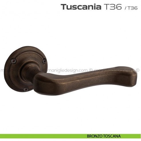 Maniglia per porta T36 Tuscania Reguitti con viti a vista bronzo toscano