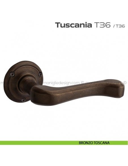 Maniglia per porta T36 Tuscania Reguitti con viti a vista bronzo toscano
