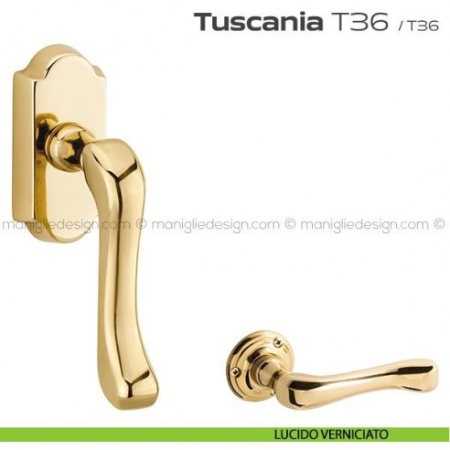 Maniglia per finestra martellina DK T36 Tuscania Reguitti lucido verniciato