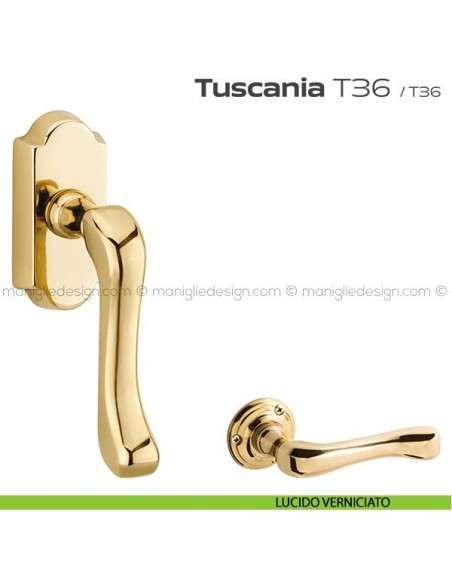 Maniglia per finestra martellina DK T36 Tuscania Reguitti lucido verniciato