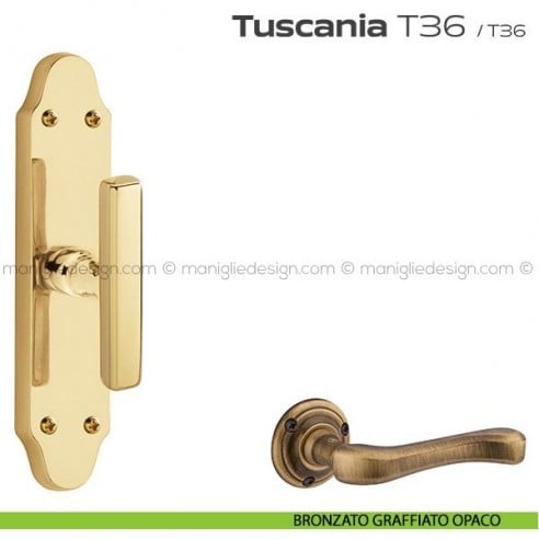 Maniglia per finestra cremonese T36 Tuscania Reguitti bronzato graffiato opaco