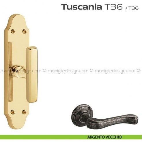 Maniglia per finestra cremonese T36 Tuscania Reguitti argento vecchio
