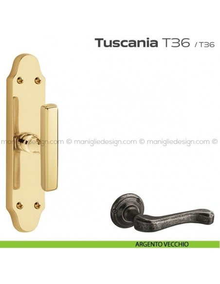 Maniglia per finestra cremonese T36 Tuscania Reguitti argento vecchio