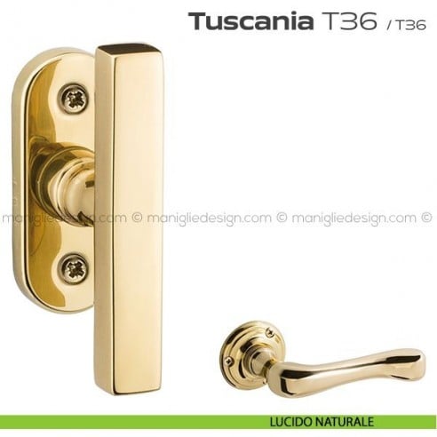 Maniglia per finestra martellina T36 Tuscania Reguitti lucido naturale
