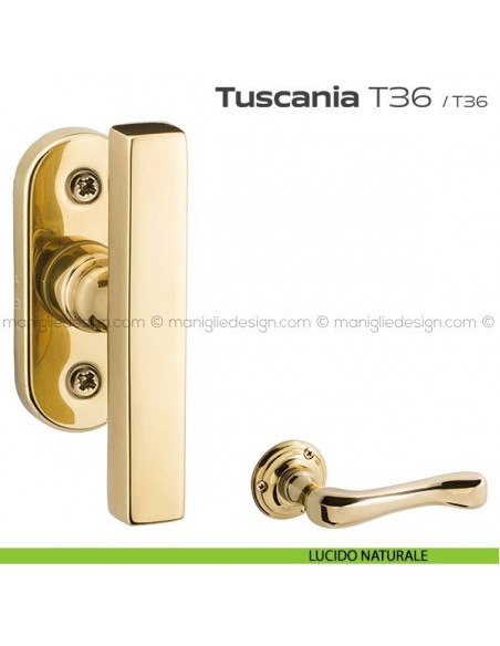 Maniglia per finestra martellina T36 Tuscania Reguitti lucido naturale