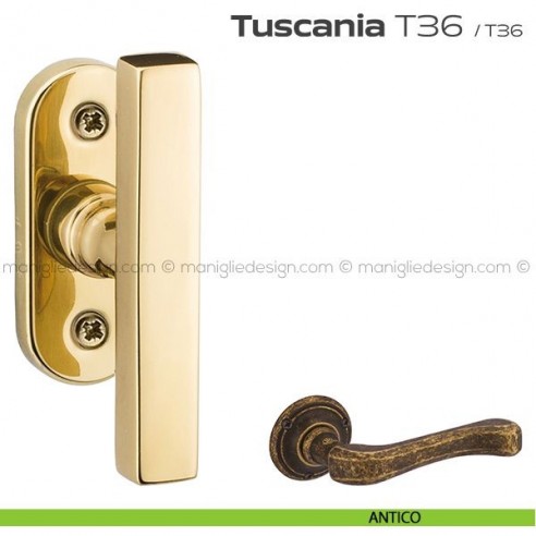 Maniglia per finestra martellina T36 Tuscania Reguitti antico