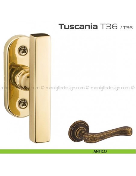 Maniglia per finestra martellina T36 Tuscania Reguitti antico