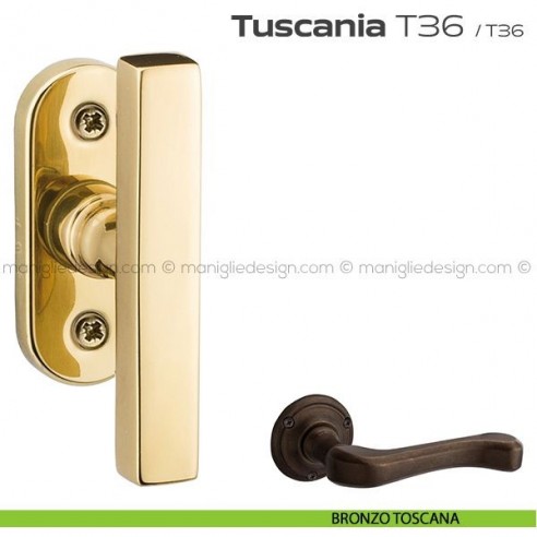 Maniglia per finestra martellina T36 Tuscania Reguitti bronzo toscana