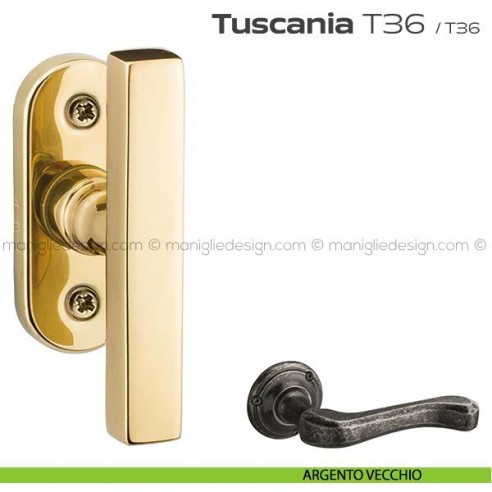 Maniglia per finestra martellina T36 Tuscania Reguitti argento vecchio