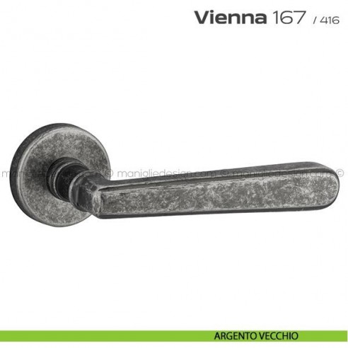 Maniglia per porta 167 Vienna Reguitti argento vecchio