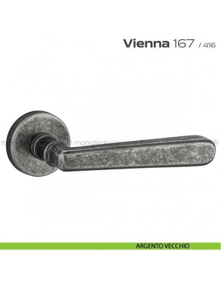 Maniglia per porta 167 Vienna Reguitti argento vecchio