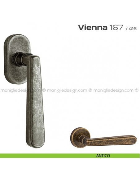 Maniglia martellina DK per finestra 167 Vienna Reguitti antico