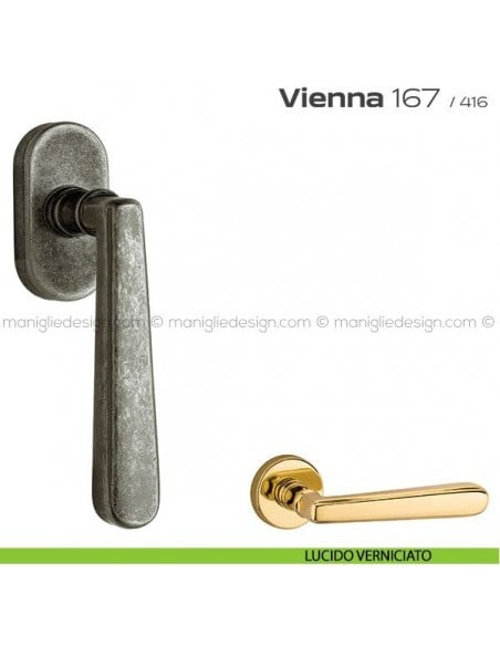 Maniglia martellina DK per finestra 167 Vienna Reguitti lucido verniciato