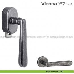 Maniglia per finestra DK con pulsante su placca 167 Vienna Reguitti 2