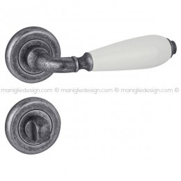 Maniglia porcellana per porta con nottolino 69 Cinzia Reguitti rosetta ad avvitare