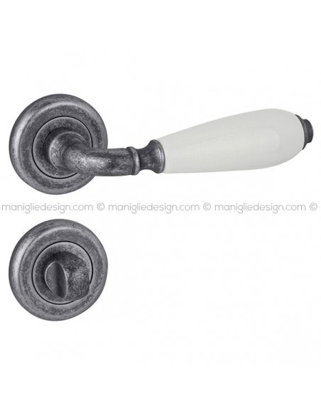 Maniglia porcellana per porta con nottolino 69 Cinzia Reguitti rosetta ad avvitare