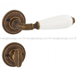 Maniglia in porcellana per porta con nottolino 069 Cinzia Reguitti con viti a vista