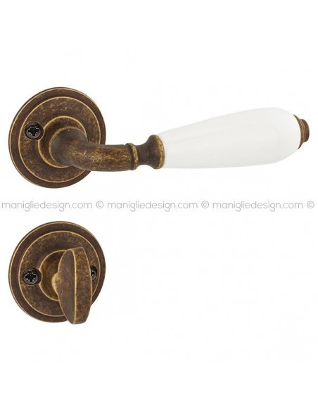 Maniglia in porcellana per porta con nottolino 069 Cinzia Reguitti con viti a vista