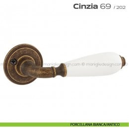 Maniglia in porcellana per porta 069 Cinzia Reguitti con viti a vista 2
