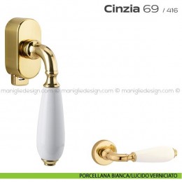 Maniglia per finestra DK con pulsante su placca 069 Cinzia Reguitti 2