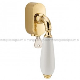 Maniglia per finestra martellina DK con chiave su placca 069 Cinzia Reguitti