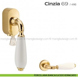 Maniglia per finestra martellina DK con chiave su placca 069 Cinzia Reguitti 2