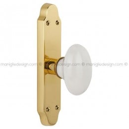 Maniglia per finestra cremonese 53 Ovale Porcellana Reguitti