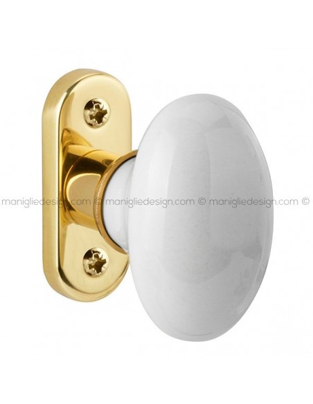 Maniglia per finestra martellina 53 Ovale Porcellana Reguitti