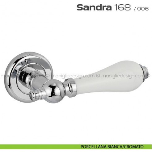 Maniglia con porcellana per porta 168 Sandra Reguitti porcellana bianca/cromato