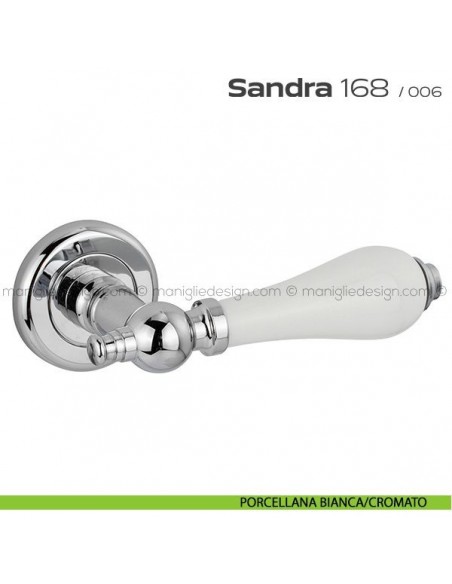 Maniglia con porcellana per porta 168 Sandra Reguitti porcellana bianca/cromato