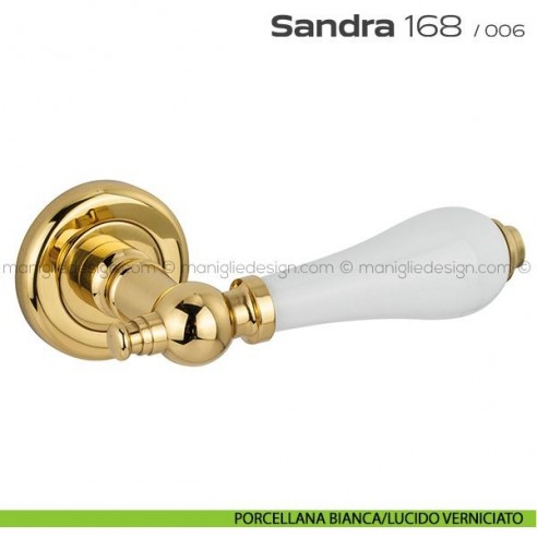 Maniglia con porcellana per porta 168 Sandra Reguitti porcellana bianca/lucido verniciato