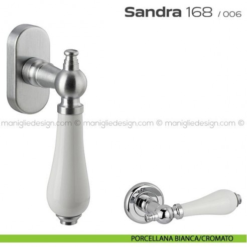 Maniglia martellina DK per finestra 168 Sandra Reguitti porcellana bianca/cromato