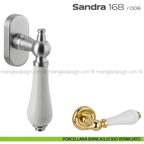 Maniglia martellina DK per finestra 168 Sandra Reguitti porcellana bianca/lucido verniciato